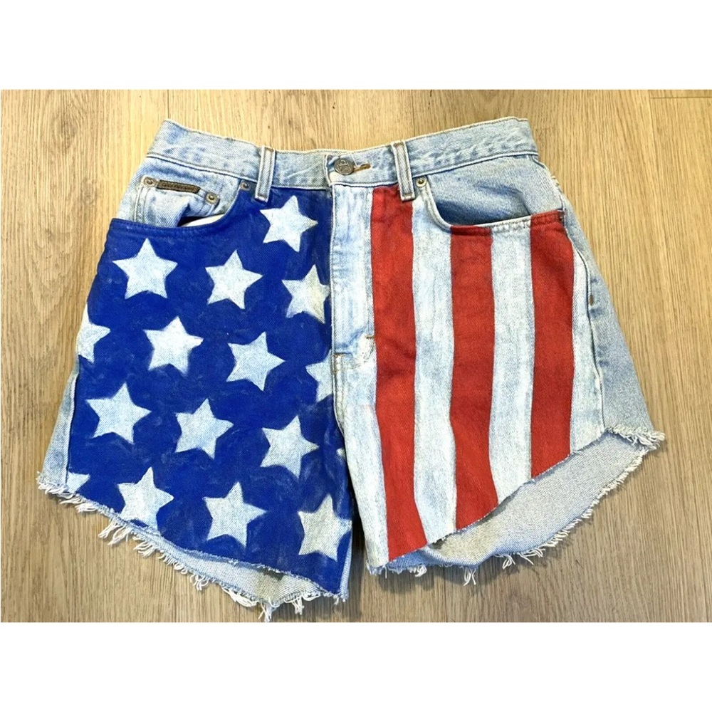 Vtg Calvin Klein Jeans Denim Shorts Sz 6 Custom High Waisted Cowgirl Booty Short